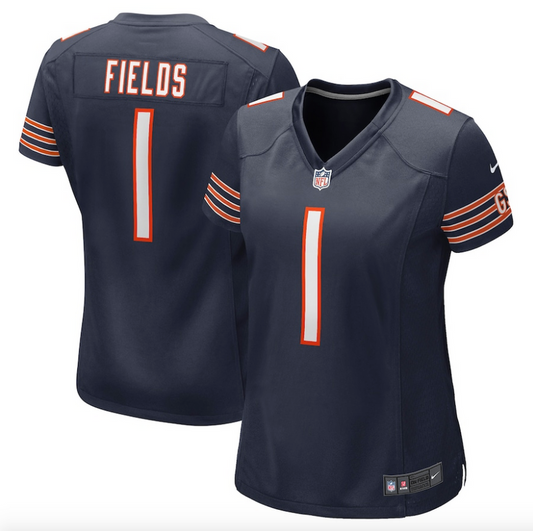 Women's Chicago Bears Justin Fields Navy Game Jersey