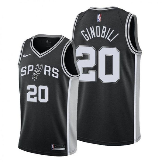 Youth San Antonio Spurs Manu Ginobili Icon Edition Jersey - Black